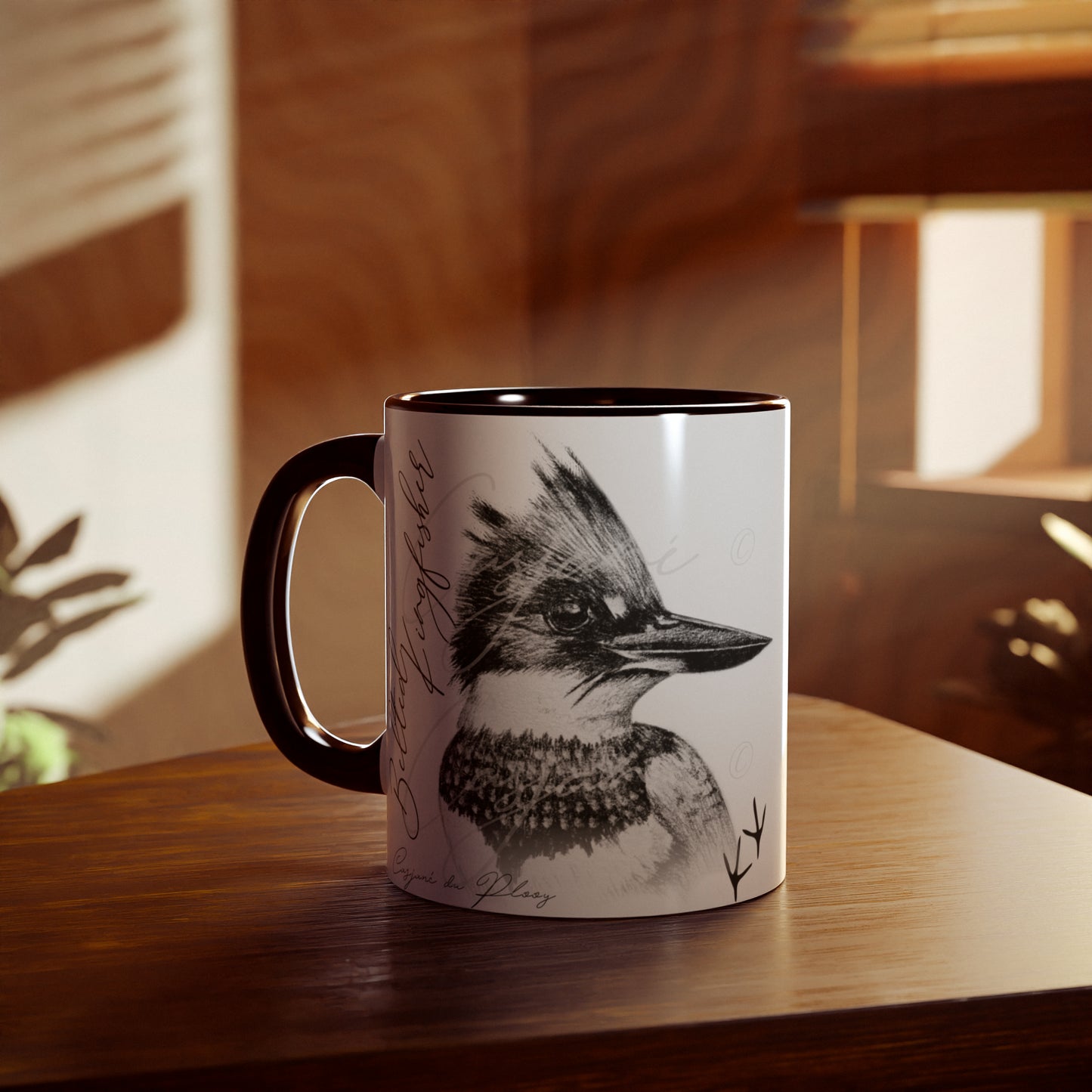 Belted Kingfisher Ceramic Coffee Mug